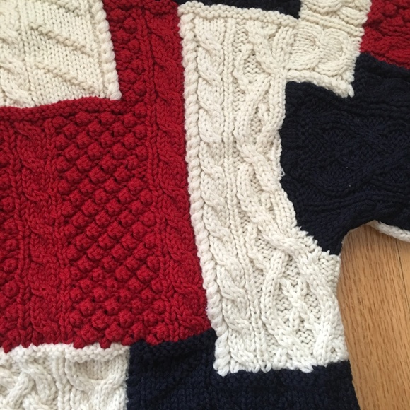 Vintage Patchwork Boro 100% pure wool knit sweater - Picture 6 of 8